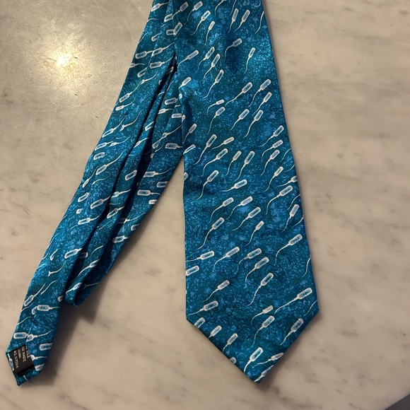 Blue Patterned Men's Tie - Picture 1 of 2